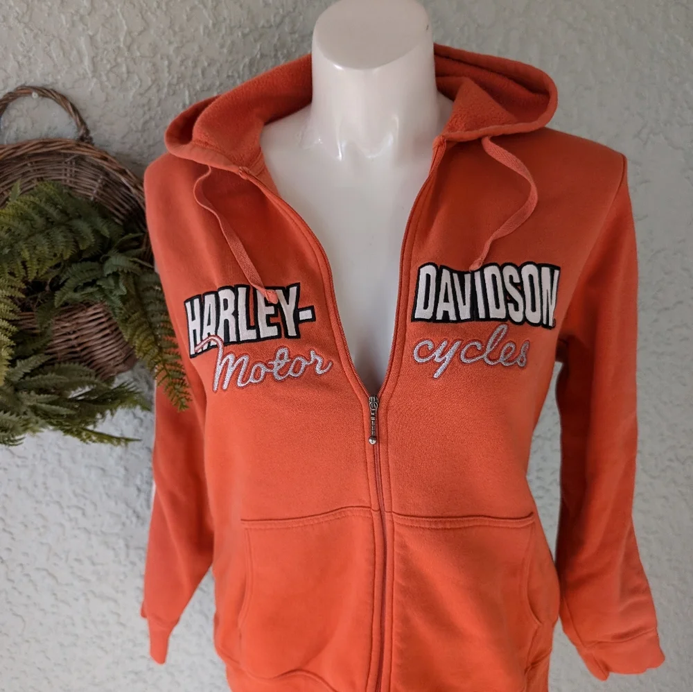 Harley Davidson full zip logo hoodie size 1W_5